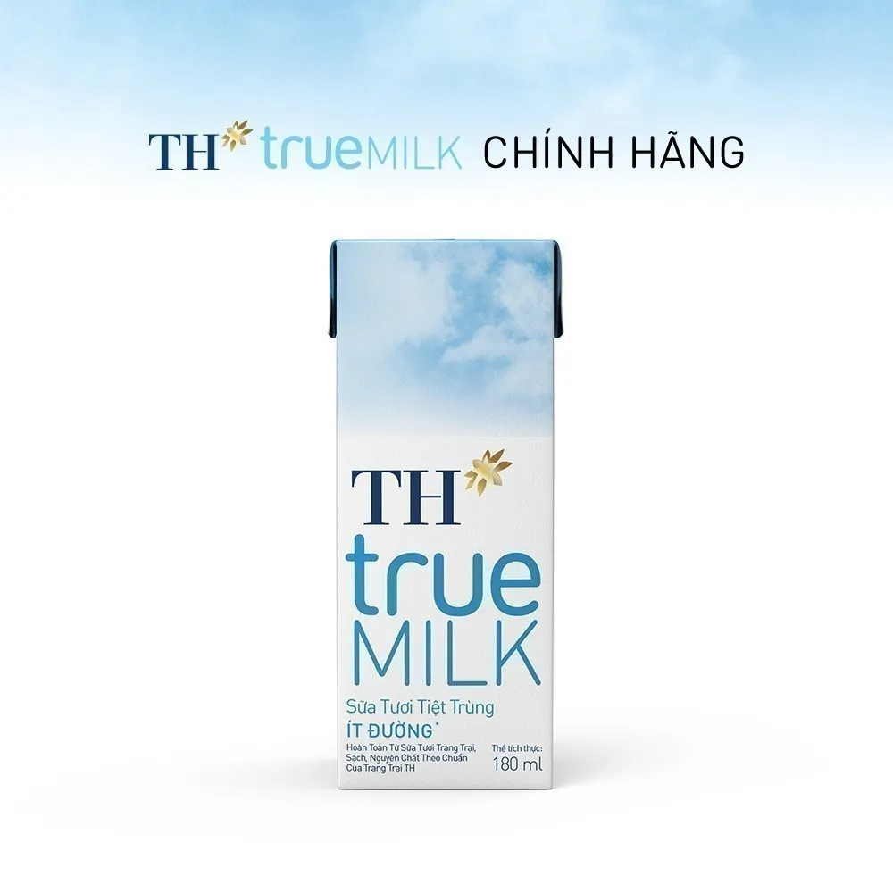 Ảnh Thùng 48 hộp sữa tươi tiệt trùng TH true MILK ít đường 180 ml (180 ml x 48) 2