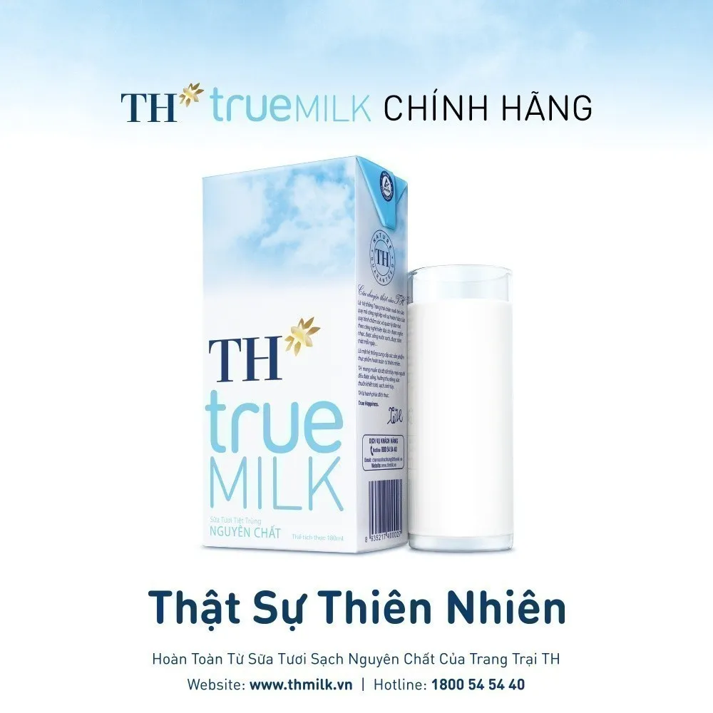 Ảnh Thùng 48 hộp sữa tươi tiệt trùng TH true MILK nguyên chất 180 ml (180 ml x 48) 3
