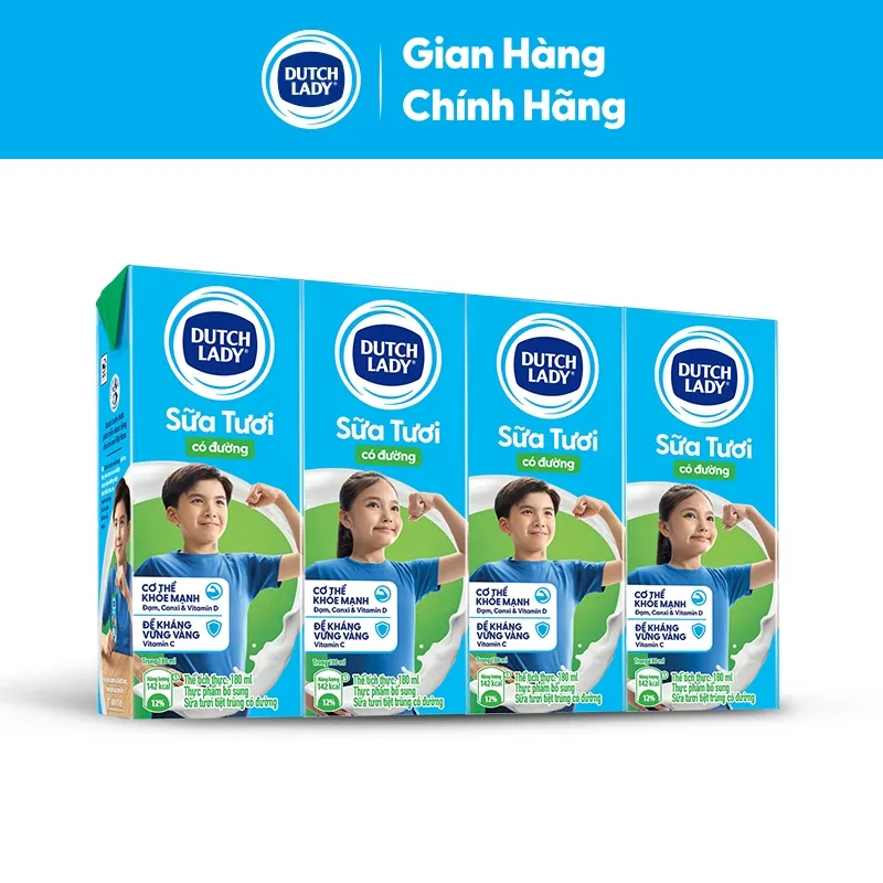 Ảnh Thùng 48 Hộp Sữa Tươi Tiệt Trùng Dutch Lady Có Đường 48x180ml 1