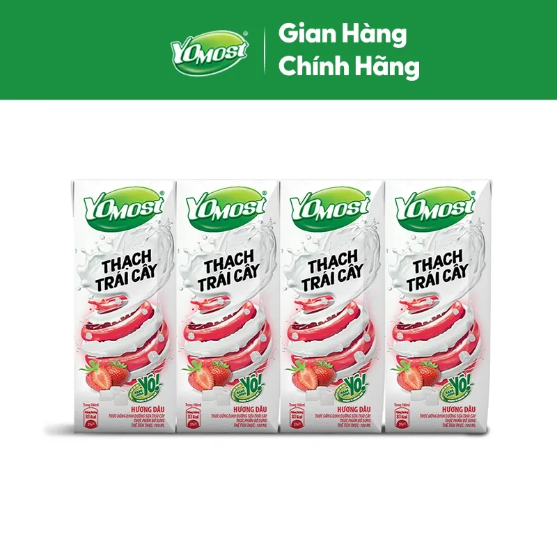 Ảnh Thùng 48 Hộp Yomost Thạch Trái Cây Hương Dâu (48x180ml) 2