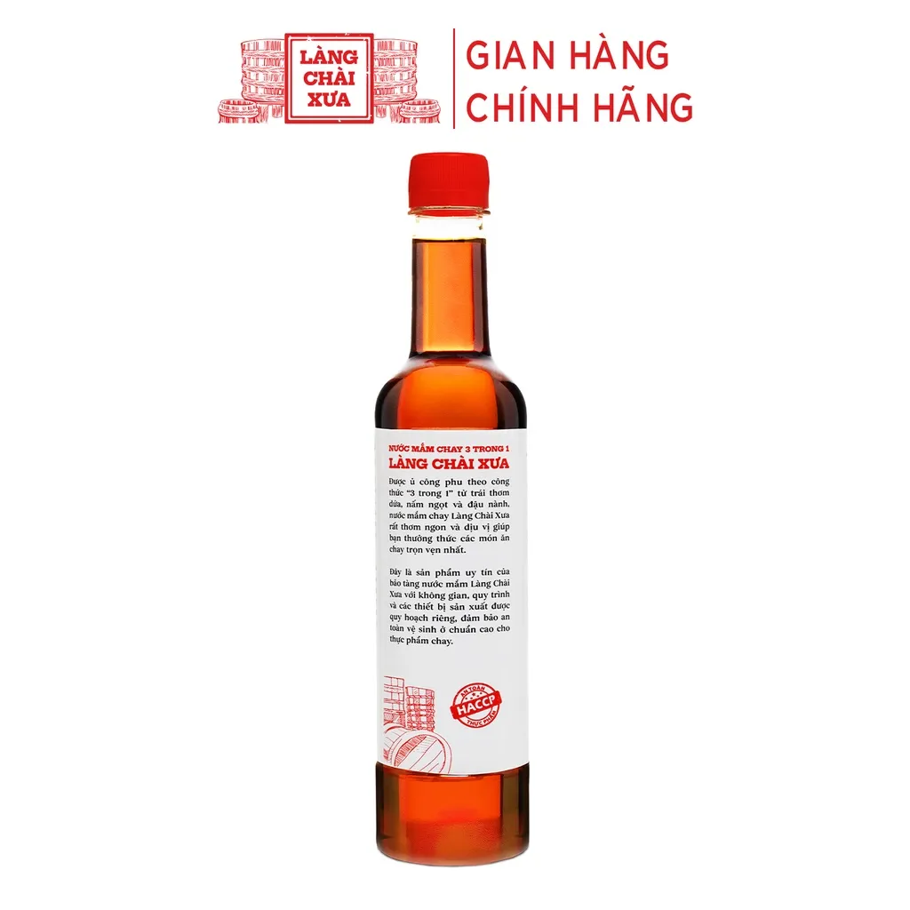 Ảnh Thùng 6 chai nước mắm CHAY 3 trong 1 Làng Chài Xưa 525ml trái thơm nấm ngọt đậu nành 300 năm truyền thống 4