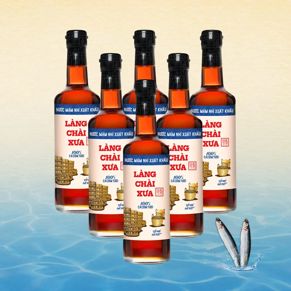 Ảnh Thùng 6 chai nước mắm nhỉ xuất khẩu Làng Chài Xưa Nhãn Xanh 500ml/chai 4