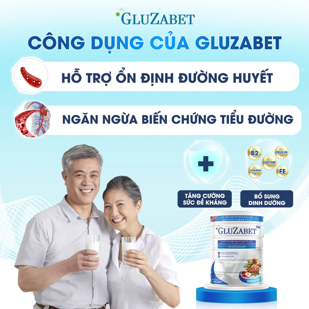 Ảnh Thùng 8 Lon Gluzabet 800G - Giúp Ổn Định Đường Huyết, Bổ Sung Dinh Dưỡng, Tăng Đề Kháng, Ngăn Ngừa Biến Chứng Tiểu Đường 3