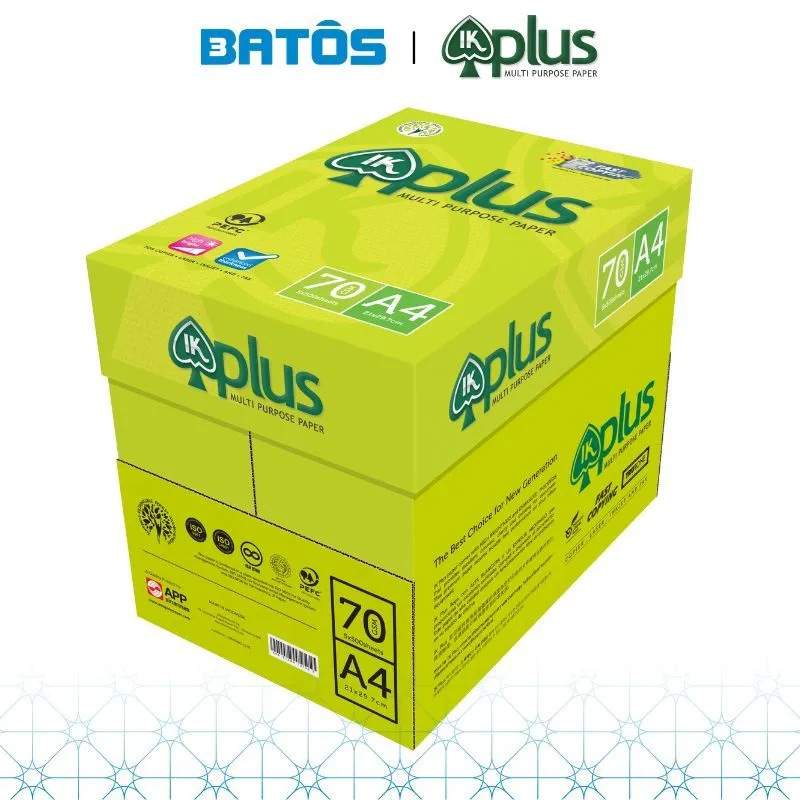 Ảnh Thùng Giấy A4 IK Plus 70gsm (5 reams), nhập khẩu từ Indonesia. 1