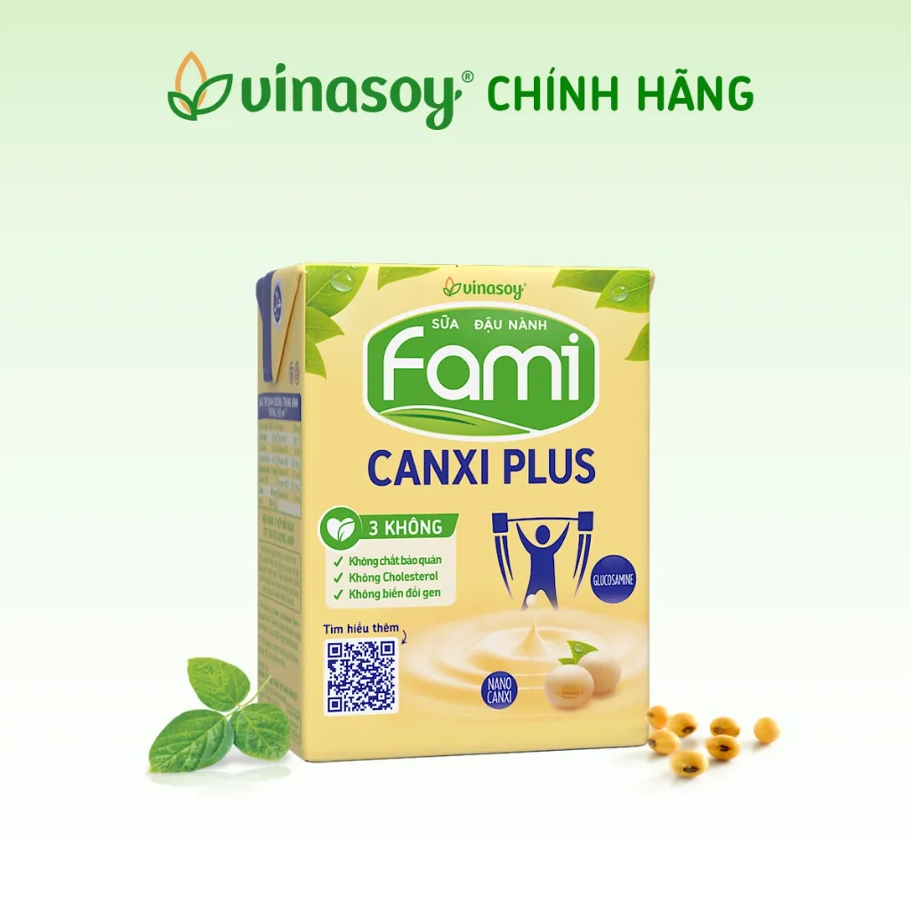 Ảnh Thùng sữa đậu nành Fami Canxi Plus nguyên vị hộp (36 hộp x 200ml) 2