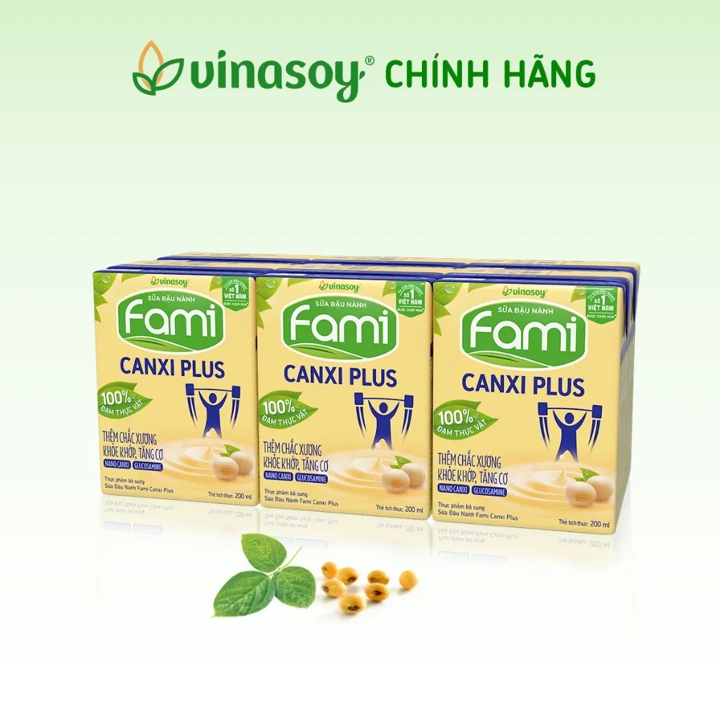 Ảnh Thùng sữa đậu nành Fami Canxi Plus nguyên vị hộp (36 hộp x 200ml) 4