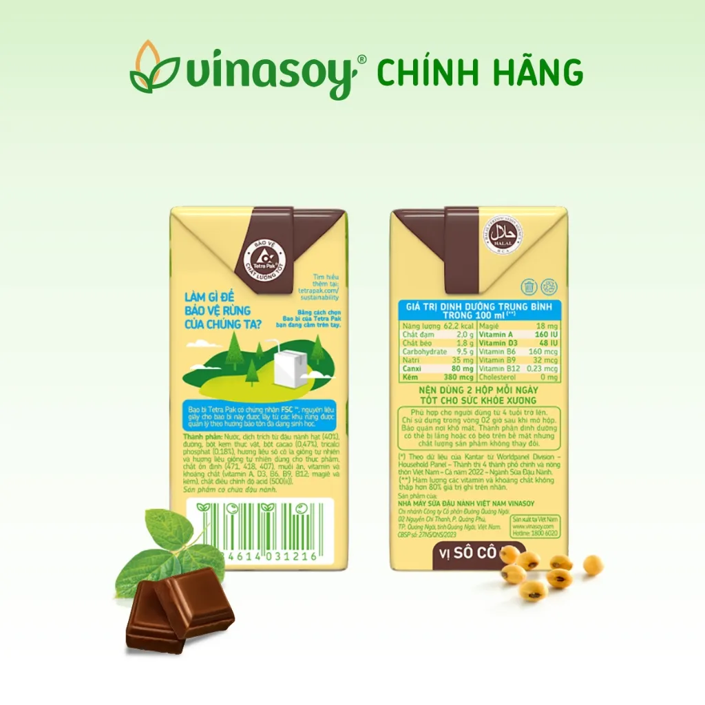 Ảnh Thùng sữa đậu nành Fami Canxi Vị sô cô la hộp (36 hộp x 200ml) 3
