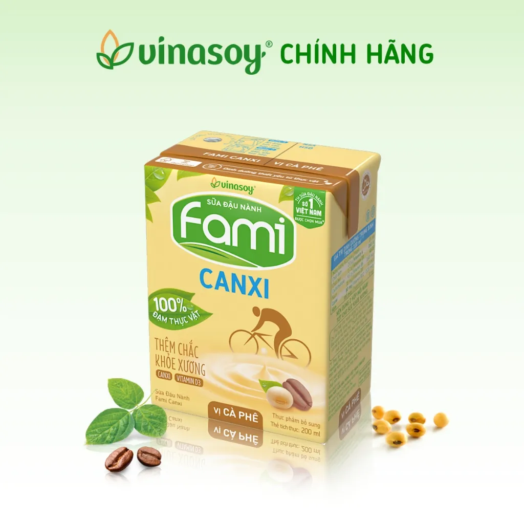Ảnh Thùng sữa đậu nành Fami Canxi Cà Phê (36 hộp x 200ml) 1