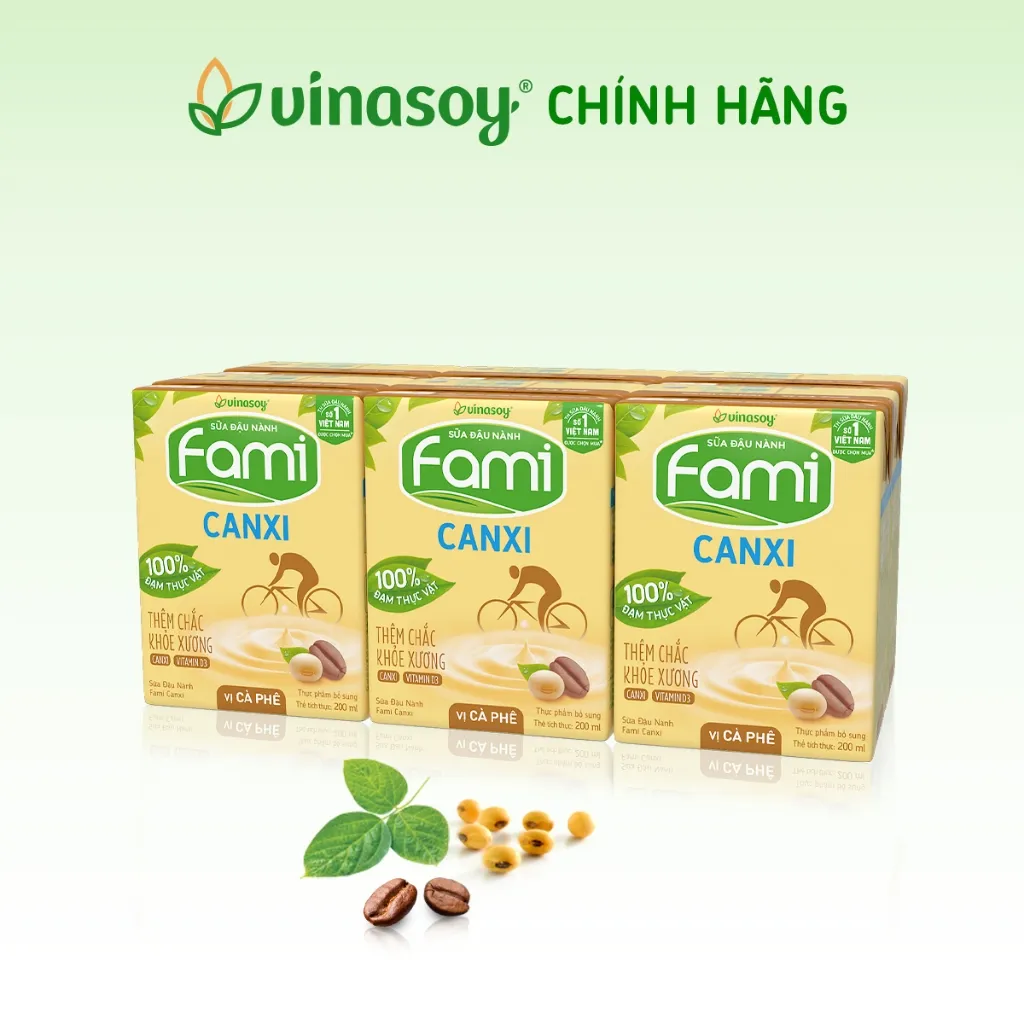 Ảnh Thùng sữa đậu nành Fami Canxi Cà Phê (36 hộp x 200ml) 4