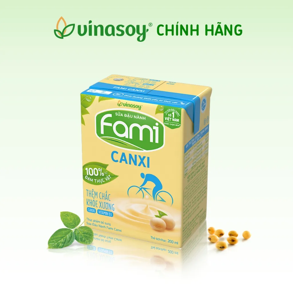 Ảnh Thùng sữa đậu nành Fami Canxi có đường (36 hộp x 200ml) 1