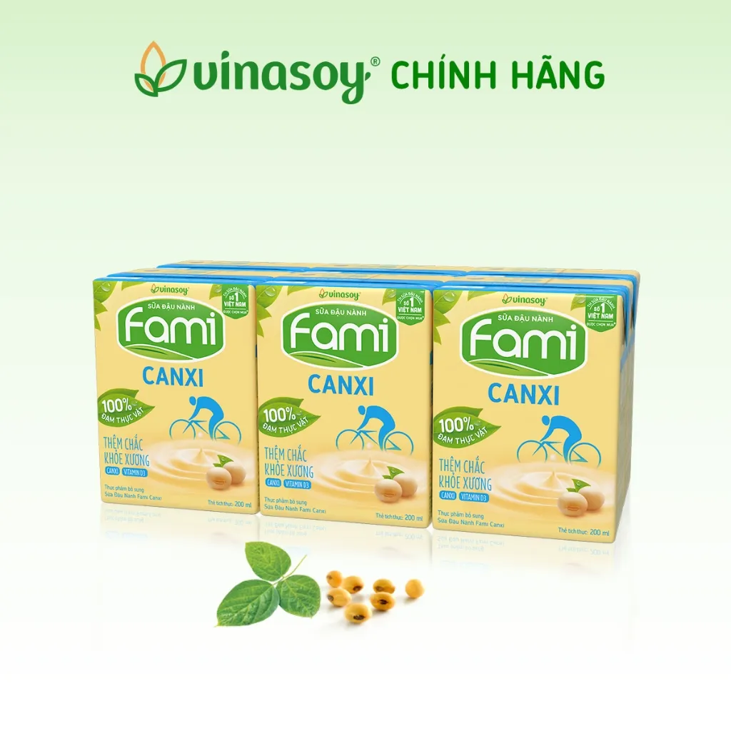 Ảnh Thùng sữa đậu nành Fami Canxi có đường (36 hộp x 200ml) 4