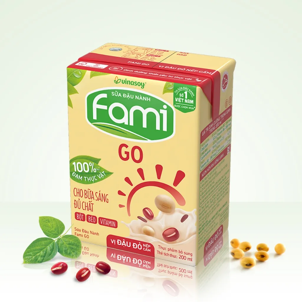 Ảnh Thùng sữa đậu nành Fami Go Đậu đỏ (36 hộp x 200ml) 2