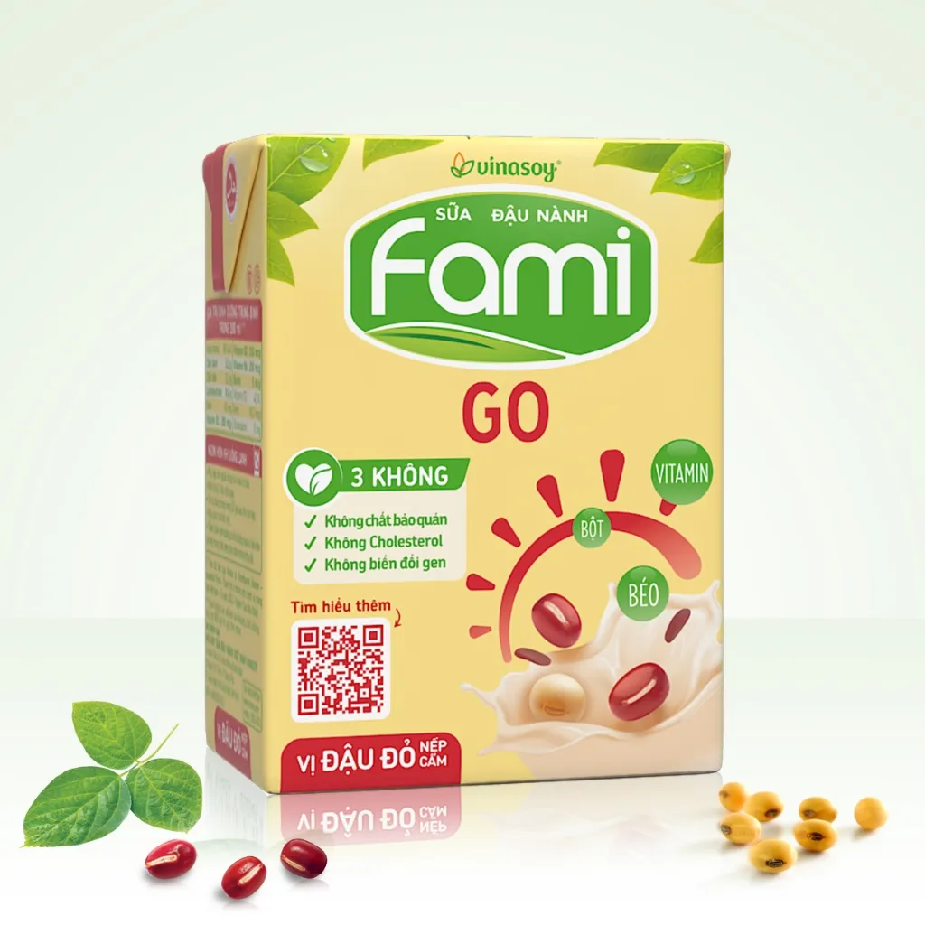 Ảnh Thùng sữa đậu nành Fami Go Đậu đỏ (36 hộp x 200ml) 3