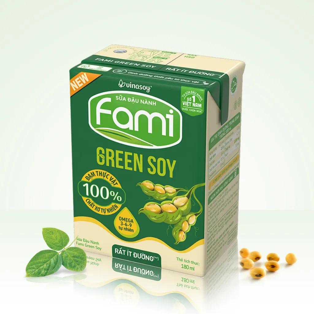 Ảnh Thùng sữa đậu nành Fami Green Soy rất ít đường (**) (36 hộp x 180ml) 4