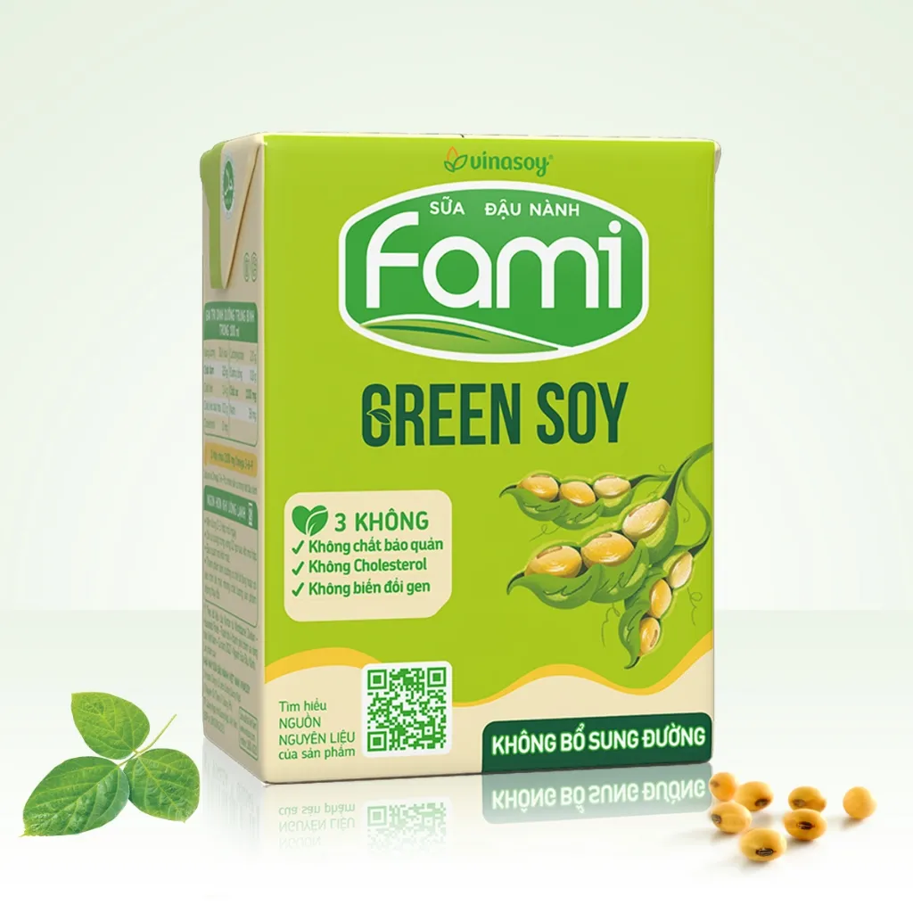 Ảnh Thùng sữa đậu nành Fami Green Soy không bổ sung đường (36 hộp x 180ml) 2