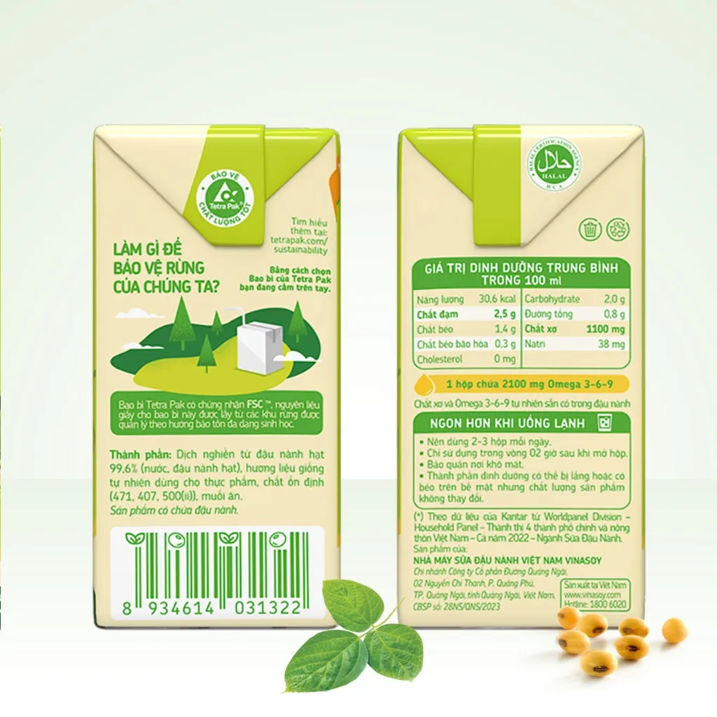 Ảnh Thùng sữa đậu nành Fami Green Soy không bổ sung đường (36 hộp x 180ml) 4