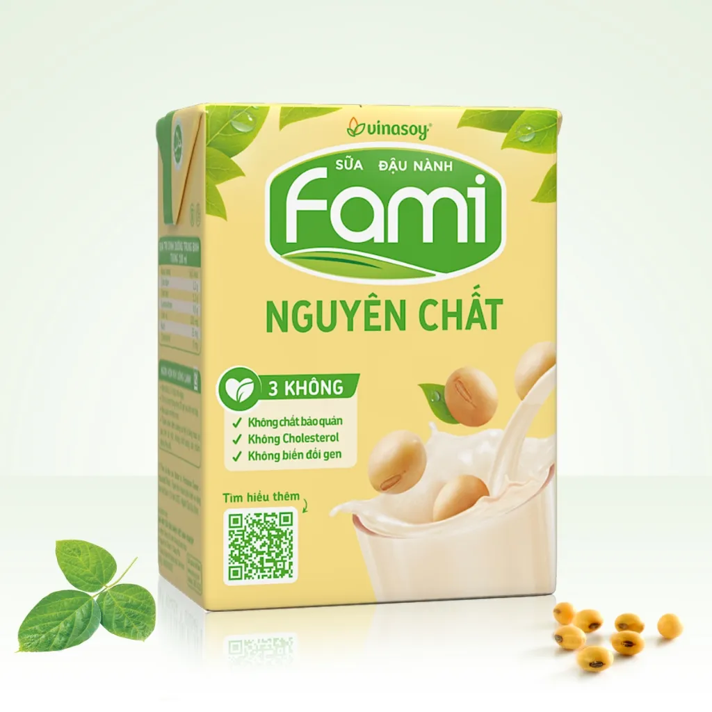 Ảnh Thùng sữa đậu nành Fami Nguyên chất có đường (36 hộp x 200ml) 2