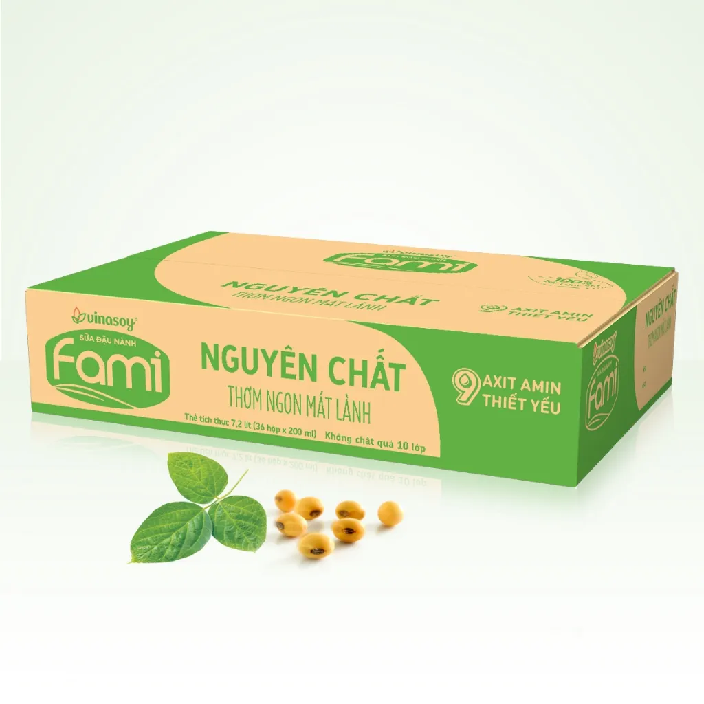 Ảnh Thùng sữa đậu nành Fami Nguyên chất có đường (36 hộp x 200ml) 4