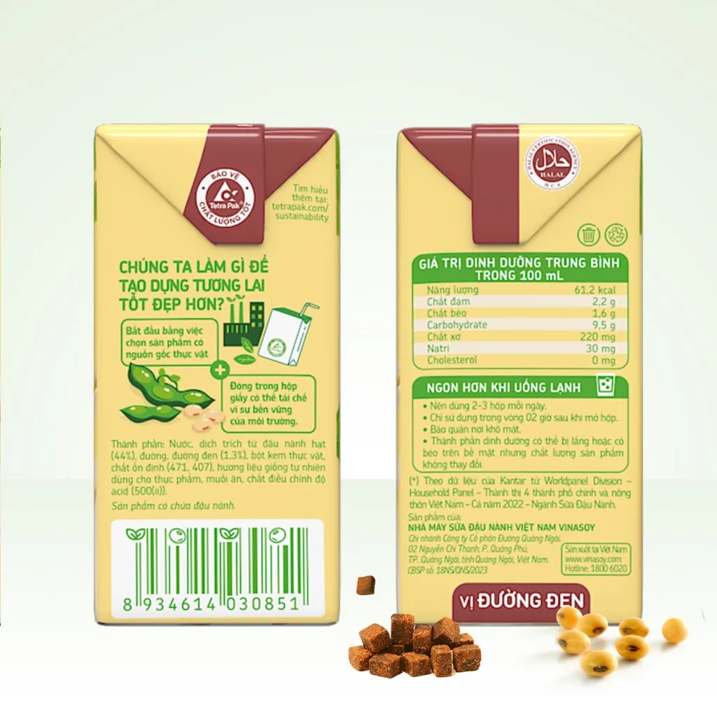 Ảnh Thùng sữa đậu nành Fami Nguyên Chất vị đường đen (36 hộp x 200ml) 3