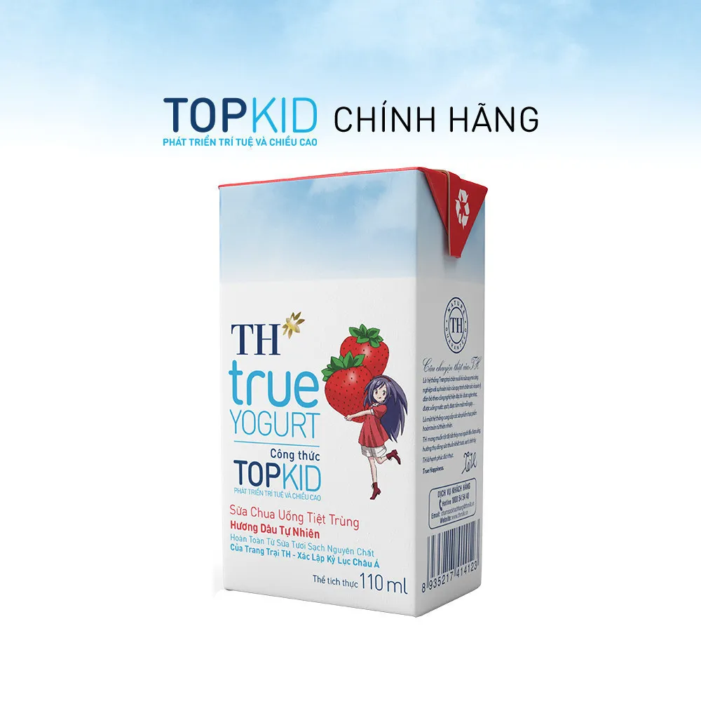 Ảnh Thùng Sữa Chua Uống Tiệt Trùng TH true YOGURT TOPKID milk Hương Dâu 110ml (48 Hộp) 2
