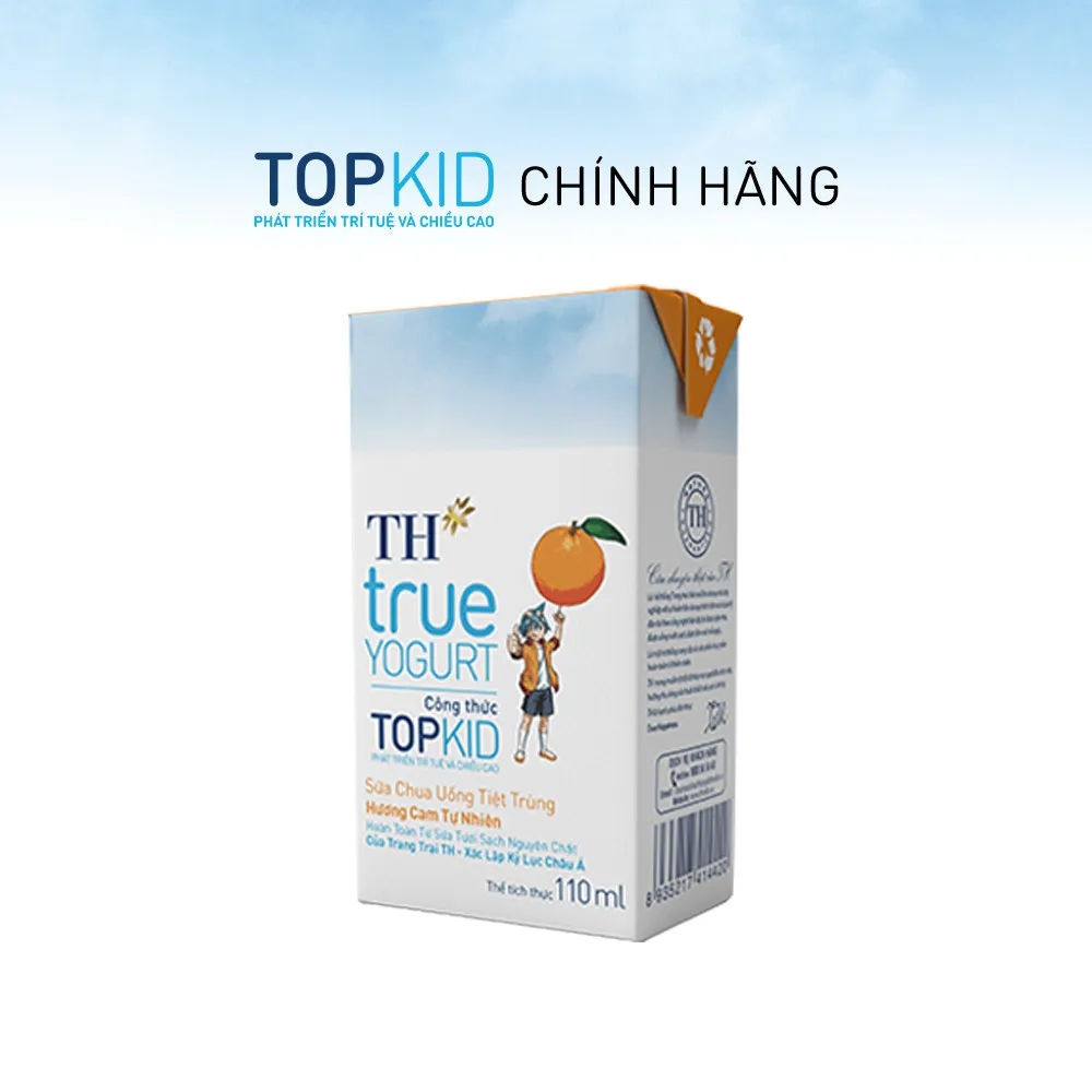 Ảnh Thùng Sữa Chua Uống Tiệt Trùng TH true YOGURT TOPKID milk Hương Cam 110ml (48 Hộp) 2