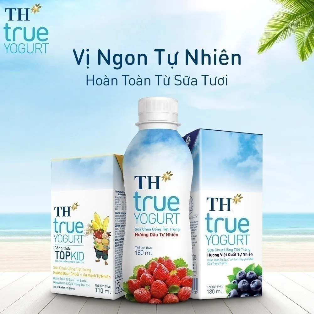 Ảnh Thùng Sữa Chua Uống Tiệt Trùng TH true YOGURT TOPKID milk Hương Cam 110ml (48 Hộp) 3
