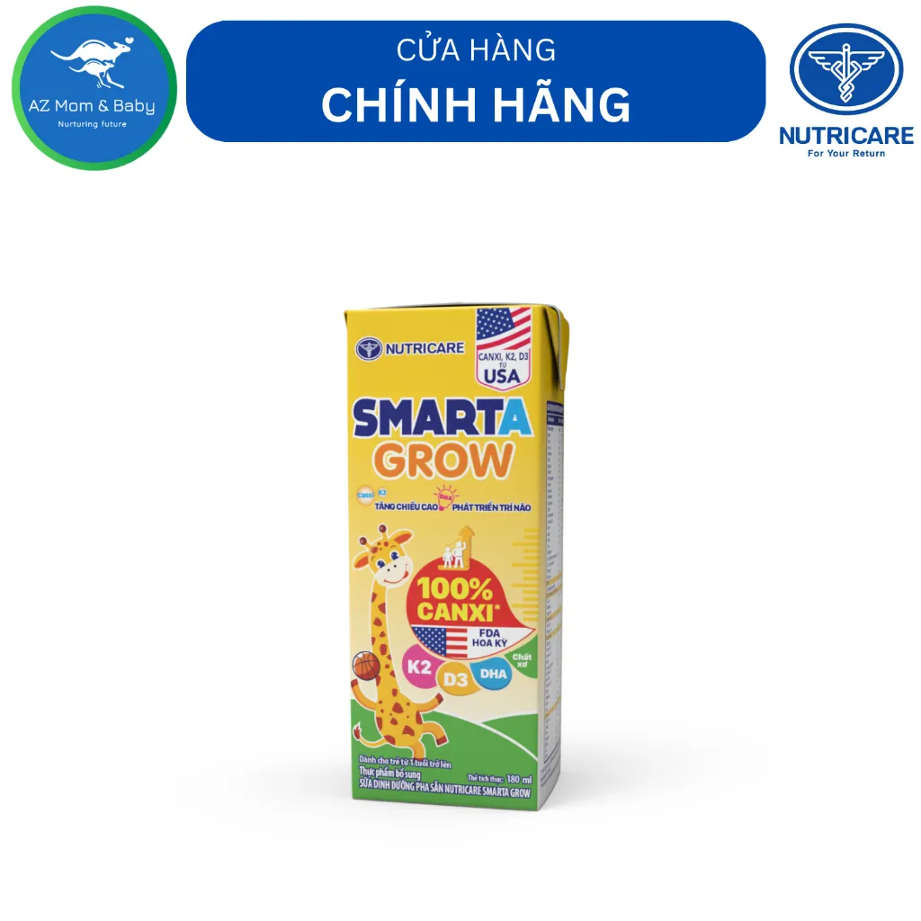 Ảnh Thùng sữa công thức pha sẵn Nutricare Smarta Grow (180ml x 48 hộp) 1