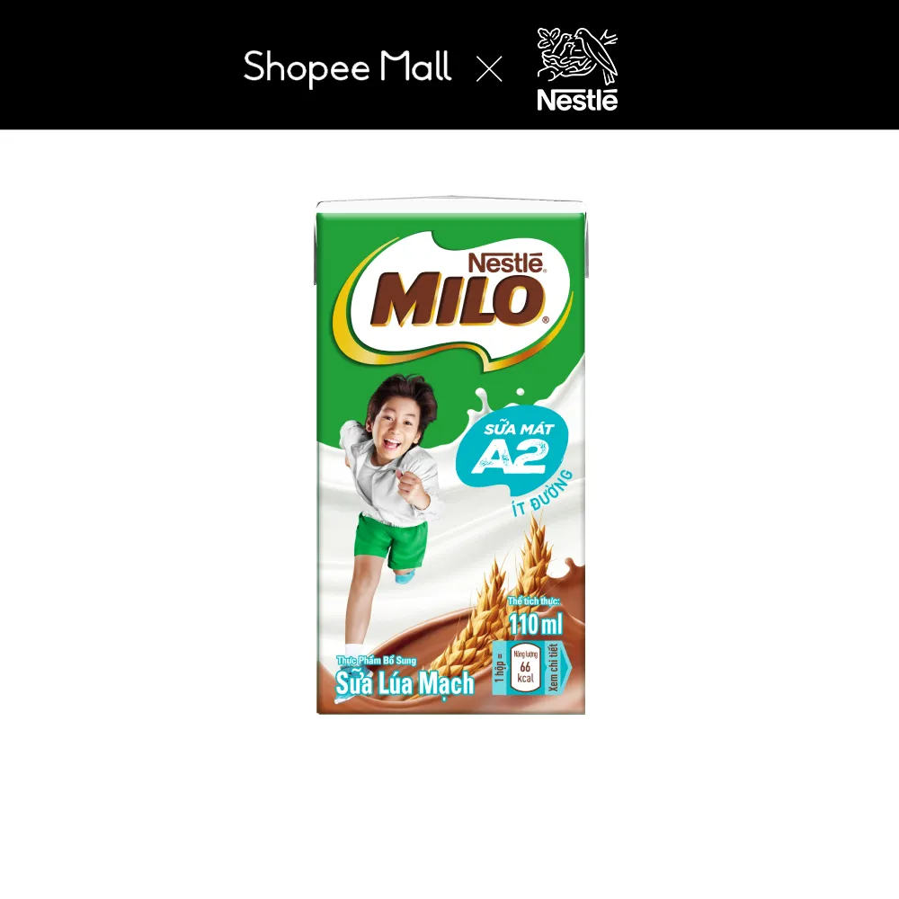 Ảnh Thùng Sữa Lúa Mạch Nestle MILO A2 MỚI 12(4x110ml) 2