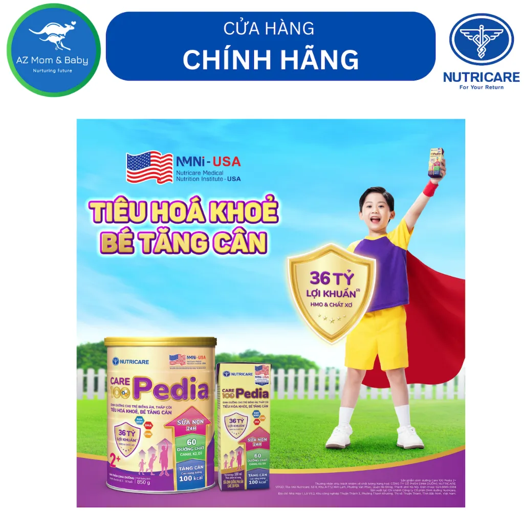 Ảnh Thùng sữa nước Nutricare Care Pedia 100 (180ml x 48 hộp) 2