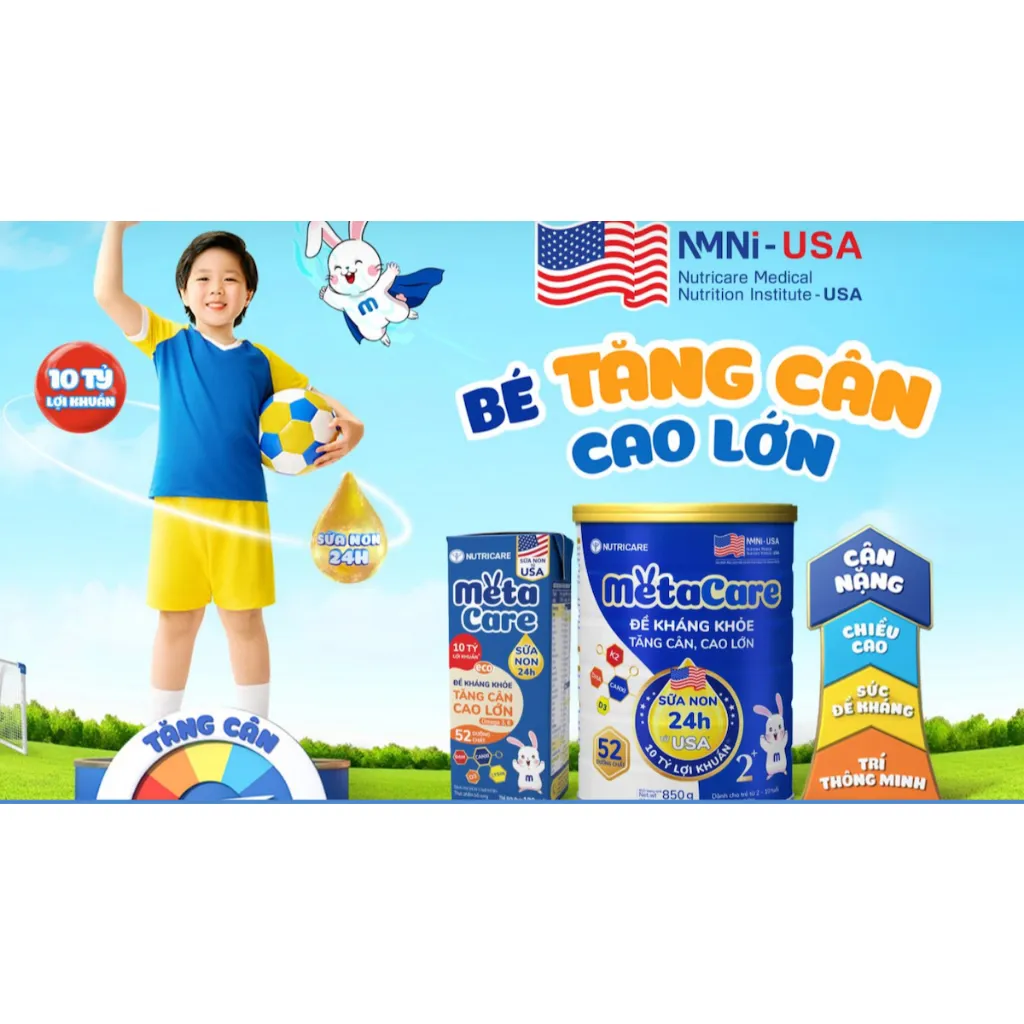 Ảnh Thùng sữa nước pha sẵn Nutricare Metacare ECO (180ml x 48 hộp) 3