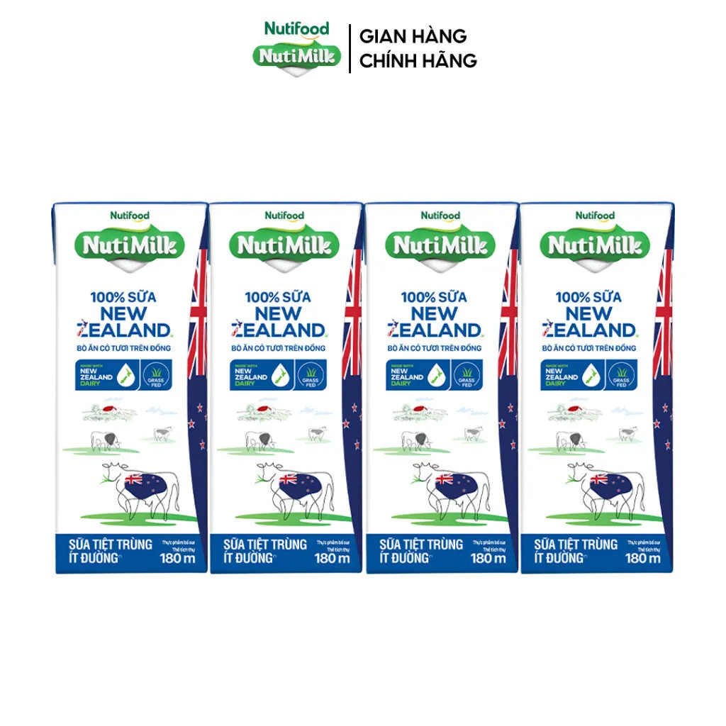 Ảnh Thùng Sữa Tiệt Trùng New Zealand NutiMilk 180ml (Hộp 180ml x 48) 4