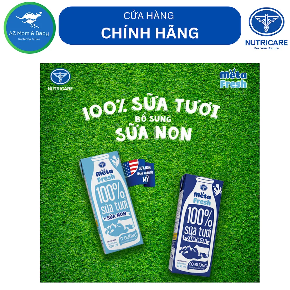 Ảnh Thùng sữa tươi chứa sữa non Nutricare Meta FRESH ít đường (110ml x 48 hộp) 3