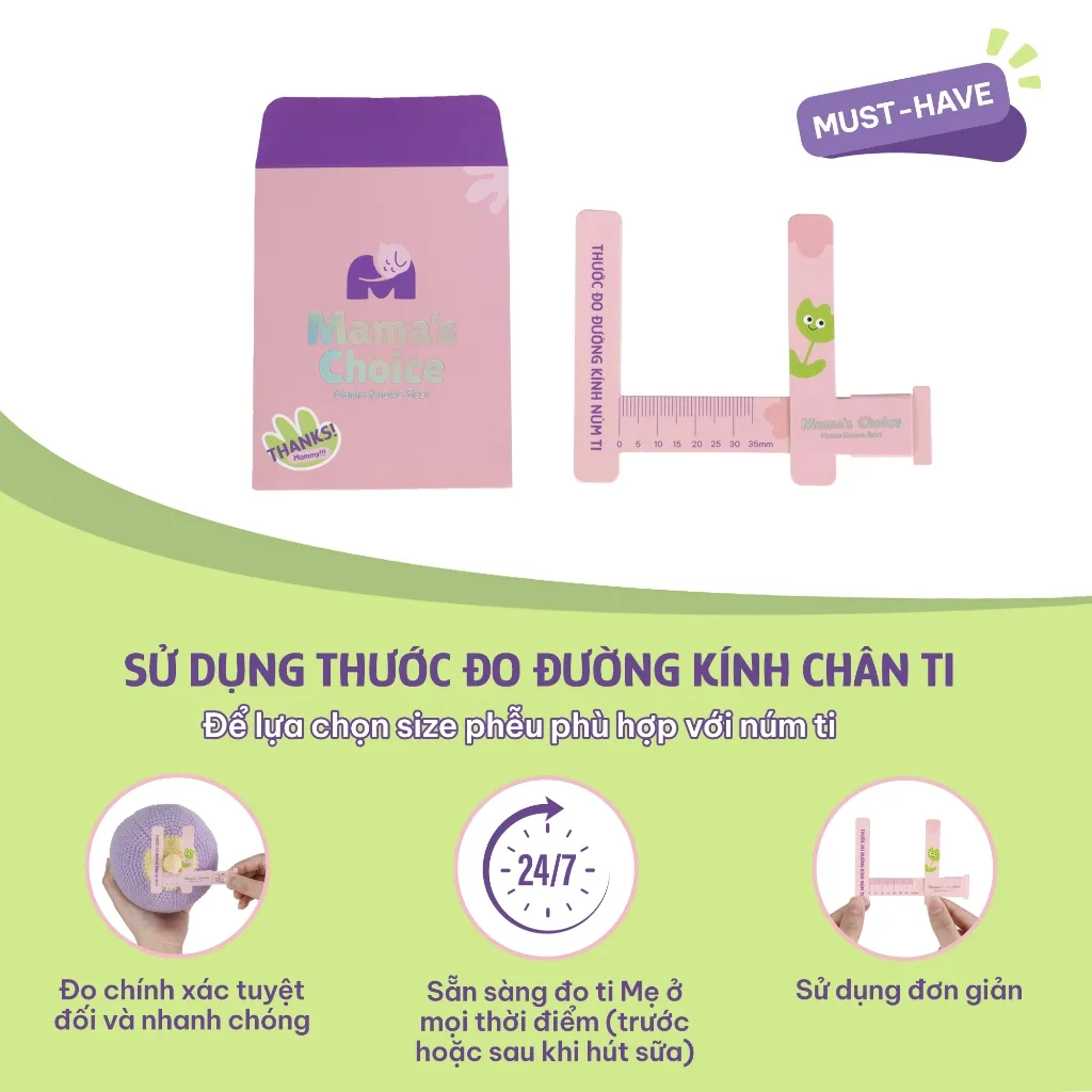 Ảnh Thước Đo Ti Mama’s Choice, Xác Định Đường Kính Núm Ti Mẹ, Giúp Mẹ Chọn Được Size Phễu Phù Hợp Khi Hút Sữa (1 cái) 3