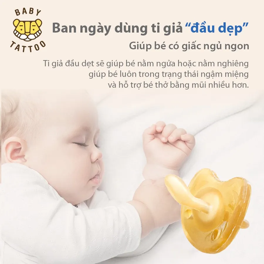 Ảnh Ti Ngậm SIlicone Nano Bạc Kháng Khuẩn, Hạn Chế Mút Tay, Rèn Luyện Kỹ Năng Hút Cho Bé BABY TATTOO 3