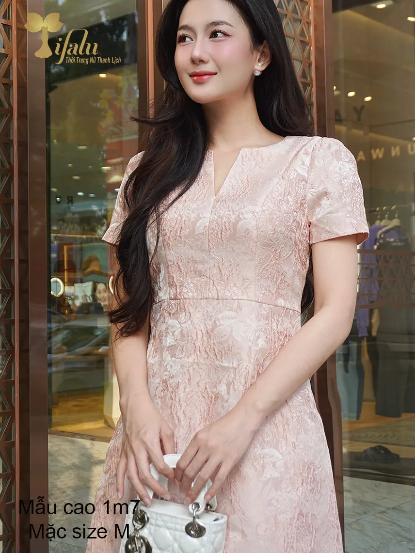 Ảnh TIFALU - Đầm suông A bigsize màu cam đào dự tiệc sang chảnh - ZOL745ONG 4