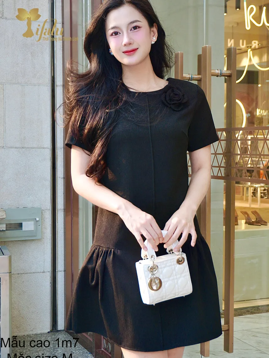 Ảnh TIFALU - Đầm suông bigsize màu đen sang trọng - ZOL333BLK 1
