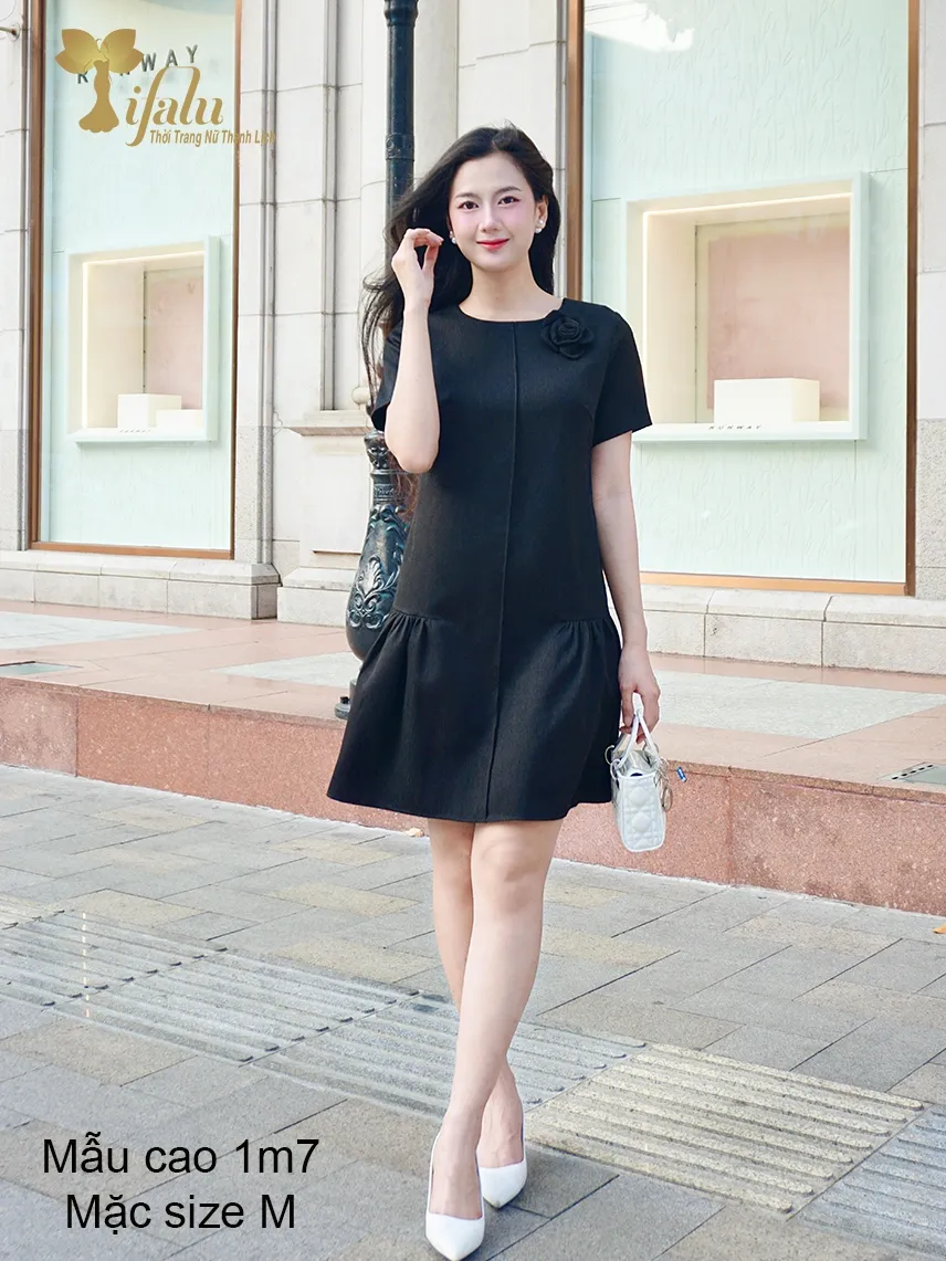 Ảnh TIFALU - Đầm suông bigsize màu đen sang trọng - ZOL333BLK 2