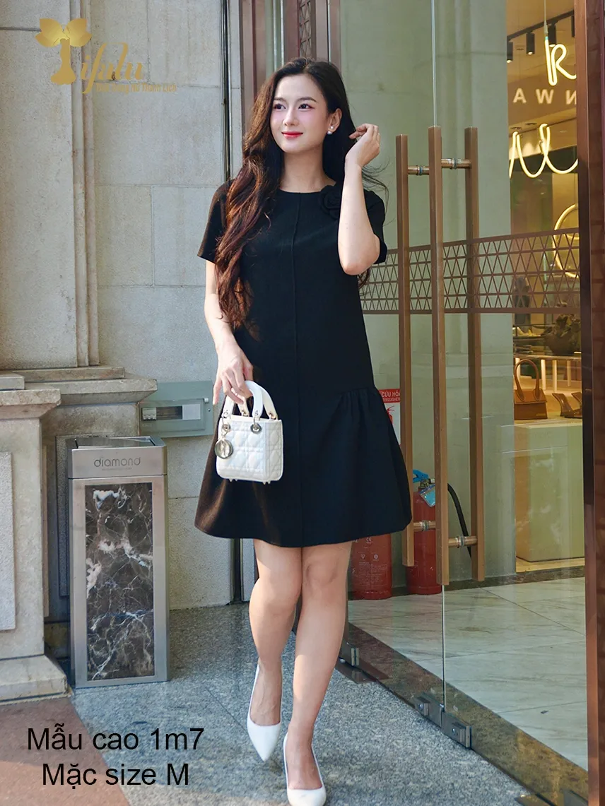 Ảnh TIFALU - Đầm suông bigsize màu đen sang trọng - ZOL333BLK 3