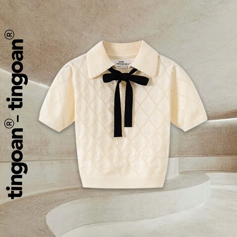 Ảnh TINGOAN® - Áo len be crop bề mặt len hoạ tiết quả trám chi tiết buộc nơ YURI YURI TOP/NUDE PHIÊN BẢN MỚI NHẤT T6/24 1