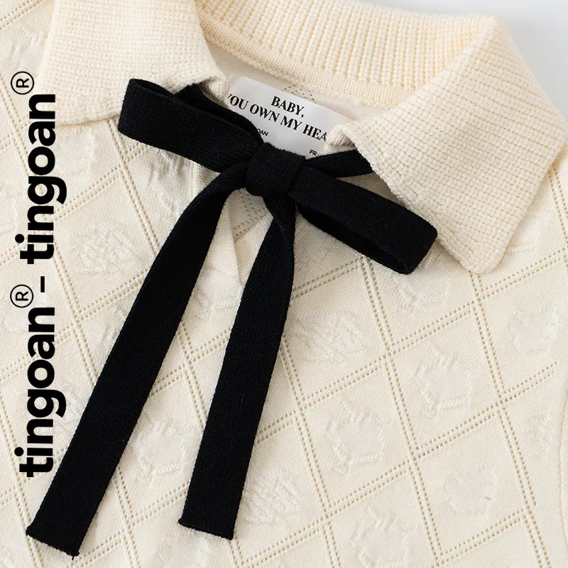 Ảnh TINGOAN® - Áo len be crop bề mặt len hoạ tiết quả trám chi tiết buộc nơ YURI YURI TOP/NUDE PHIÊN BẢN MỚI NHẤT T6/24 3