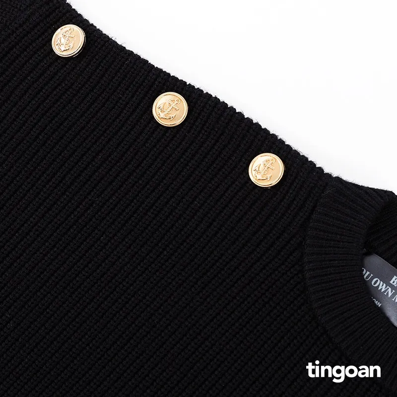 Ảnh TINGOAN® - Áo len xù trễ vai một bên xẻ vạt buộc dây đen AFTER YOU SWEATER/BL 4