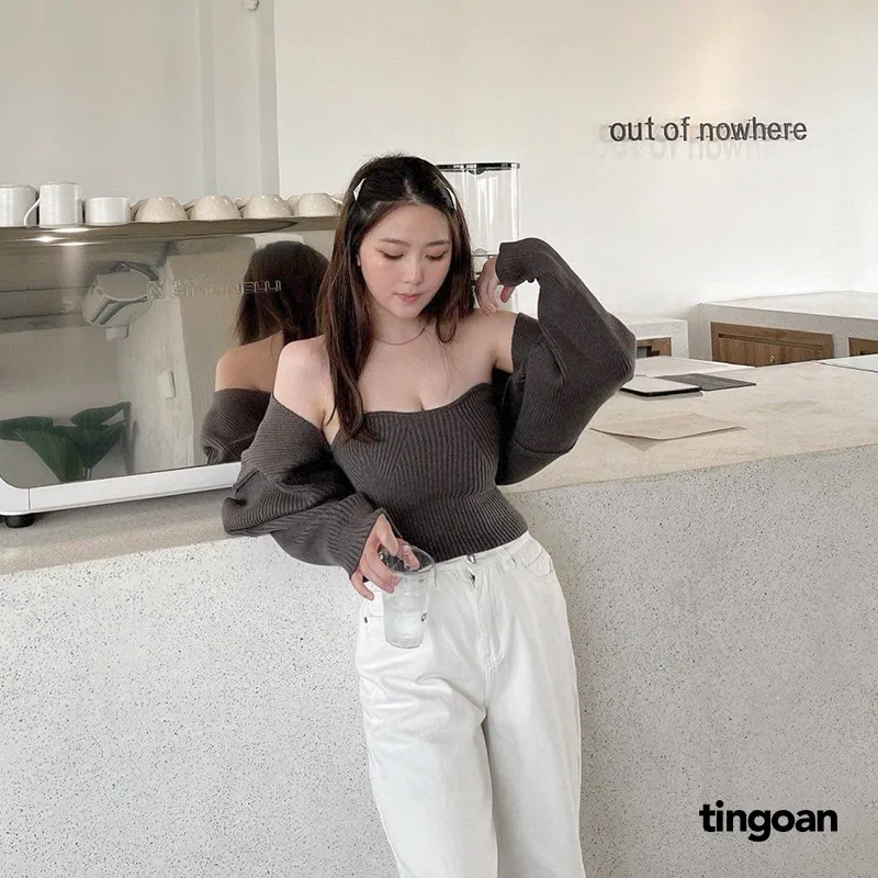 Ảnh TINGOAN® - Áo set cardigan tặng kèm quây len xù xám WAY 2 SEXY V2XM/GR PHIÊN BẢN MỚI NHẤT T6/2024 3