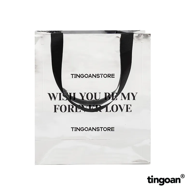Ảnh TINGOAN® - PHỤ KIỆN TÚI GIẤY BÌA MỀM BẠC TINGOAN QUAI ĐÍNH KEO 3