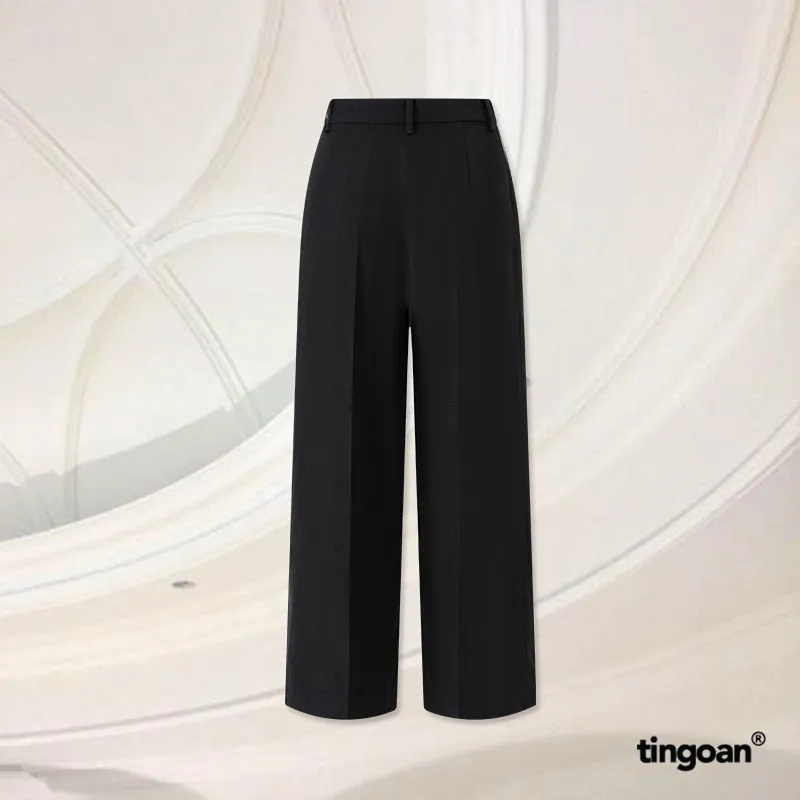 Ảnh TINGOAN® - Quần ống rộng suông cạp cao hack dáng đen trơn CHARLIE CULOTTES ver 2/BL PHIÊN BẢN MỚI NHẤT T6/2024 1