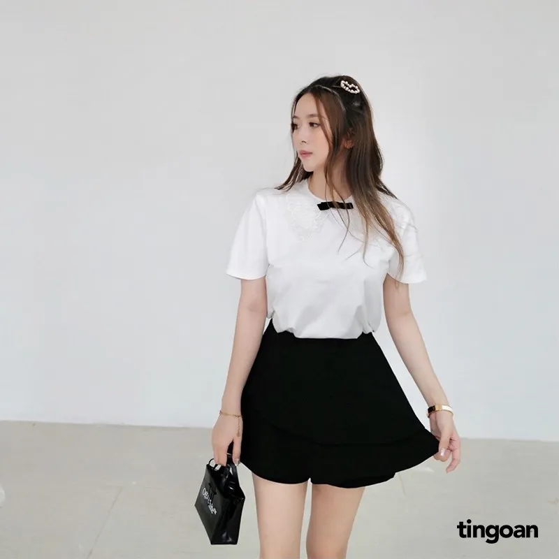 Ảnh TINGOAN® - Quần váy cạp cao bèo 2 tầng chống nhăn đen HAZE SKORTS VER2/BL PHIÊN BẢN MỚI NHẤT T6/2024 2