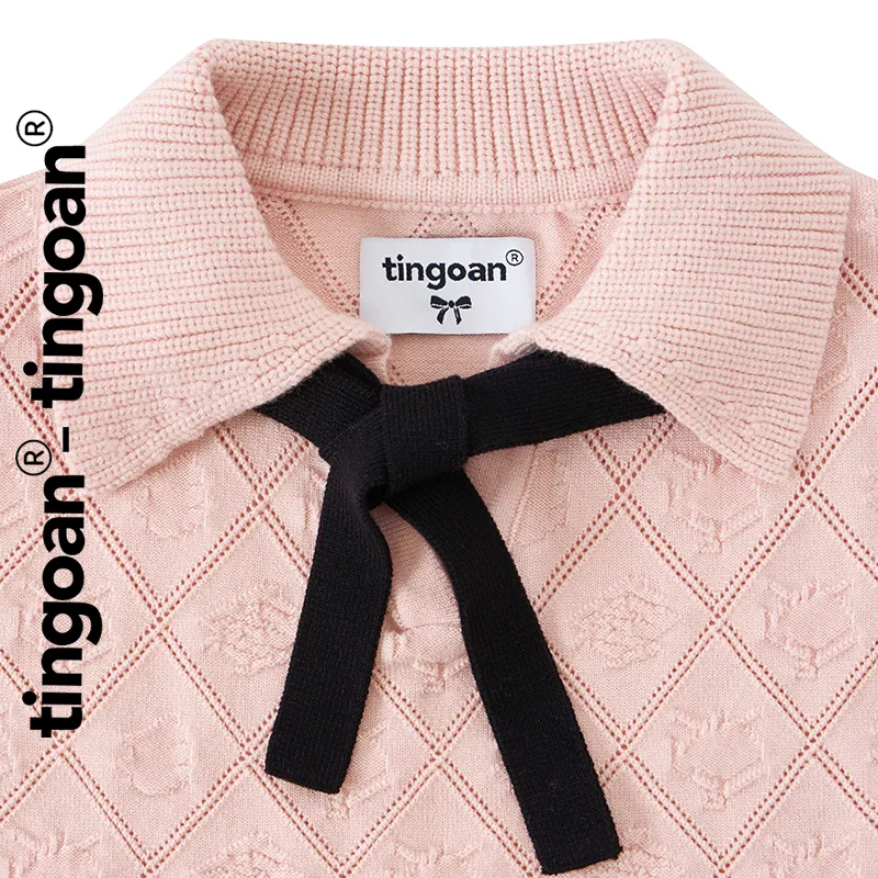 Ảnh TINGOAN® x SHOPEE- Áo len crop bề mặt len hoạ tiết quả trám buộc nơ YURI YURI TOP PHIÊN BẢN MỚI NHẤT T6/2024 (14/7) 3