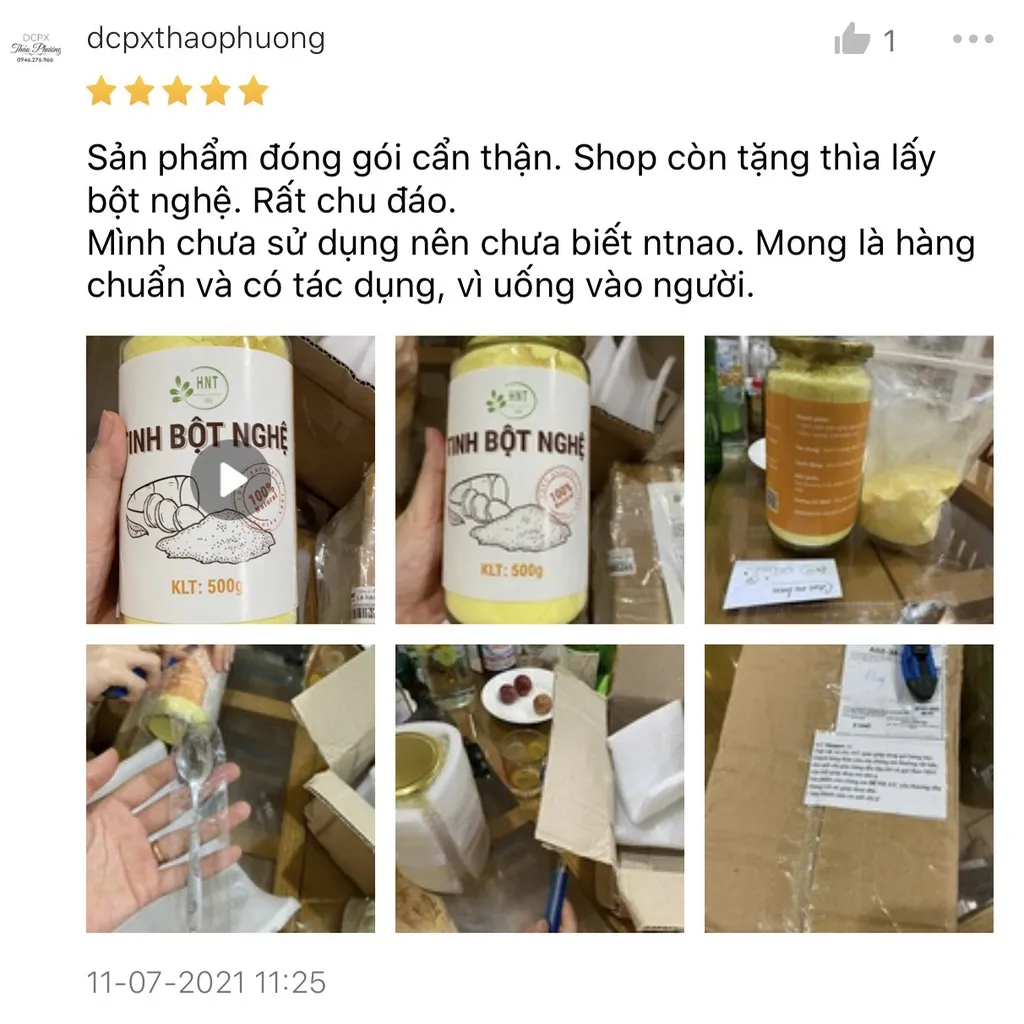 Ảnh Tinh bột nghệ cao cấp HNT NATURAL PRODUCT TBN200G 2