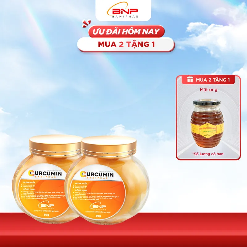 Ảnh Tinh bột nghệ Curcumin nguyên chất 95% Baniphar tăng sức đề kháng cho người lớn hộp 50gr 1