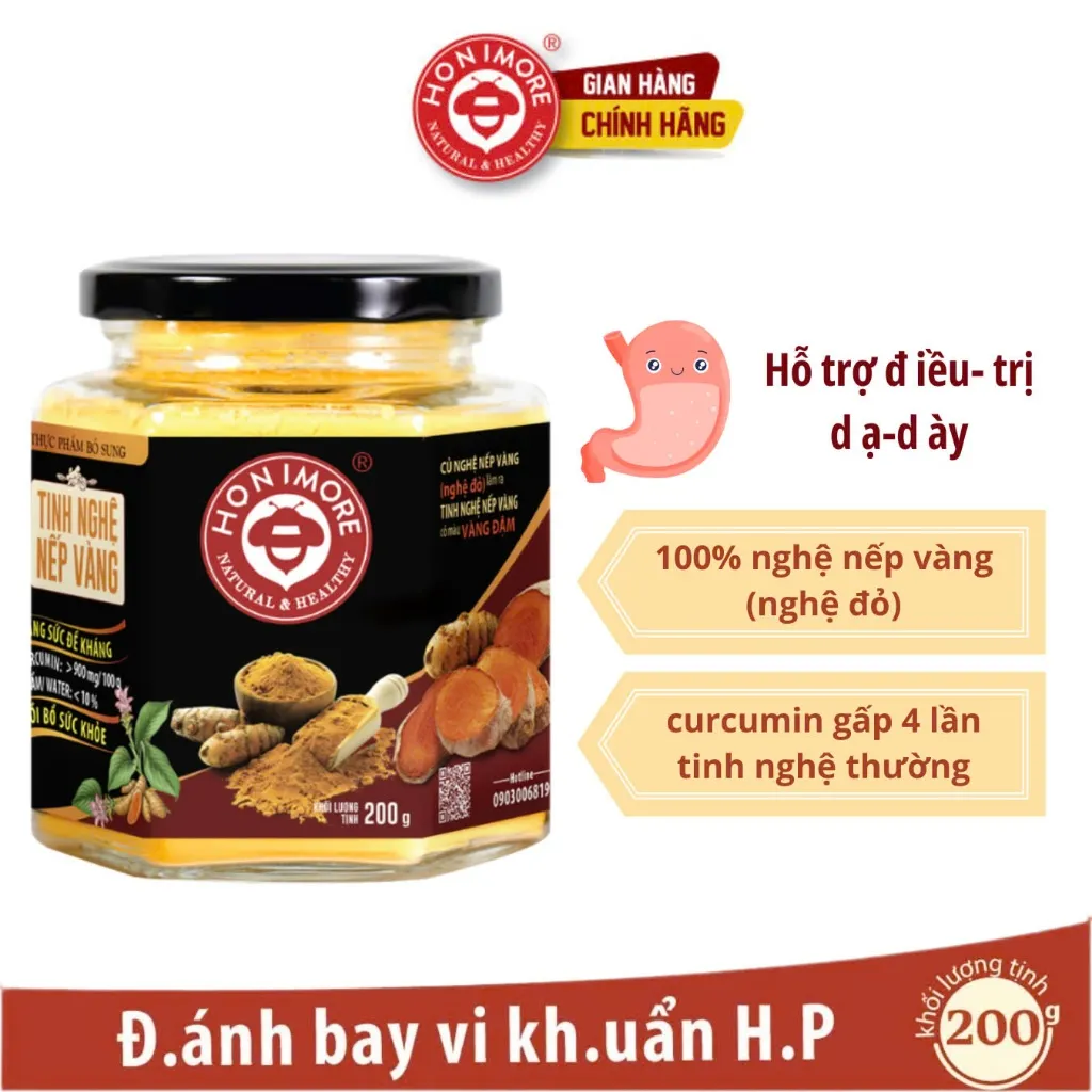 Ảnh Tinh bột nghệ nếp vàng Honimore 200g - tốt cho dạ dày, làm đẹp da 3