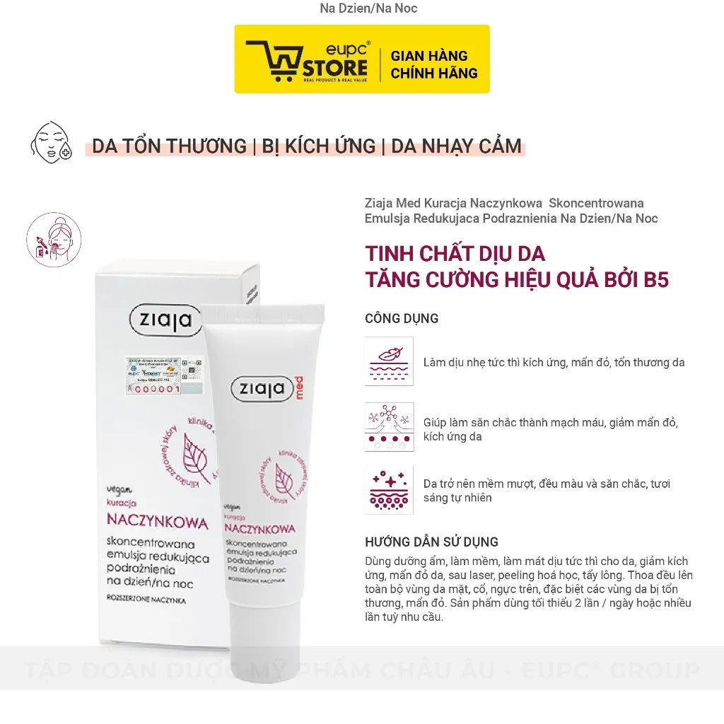 Ảnh Tinh Chất Dịu Da Tăng Cường Hiệu Quả Bởi B5 Ziaja Med 30ml Dưỡng Ẩm Làm Dịu Cho Da Mẩn Đỏ, Treatment EUPC STORE 2